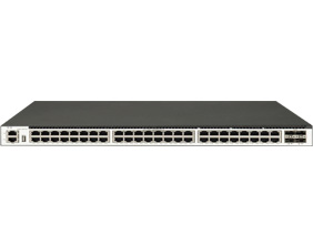 48 個(gè) 1GE Base-T 端口，4 個(gè) 10GE SFP+端口，三層以太網(wǎng)交換機(jī)